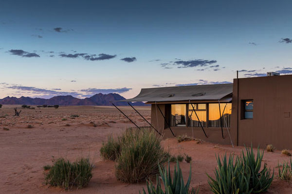 Eine einfach Unterkunft im Camp in Sossuvlei